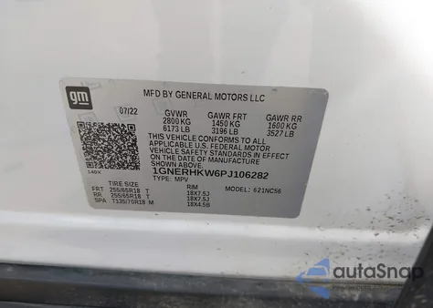 2023 Chevrolet Traverse Lt from USA, damaged, VIN 1GNERHKW6PJ106282